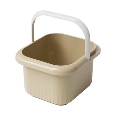 Imagem de harayaa Banheira portátil de imersão para pés, banheira de imersão para pés com alça, Amarelo