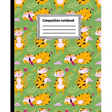 Imagem de Composition Notebook: Blank Wide Ruled Lined Paper Notebook Journal: Tiger and butterfly Workbook for Boys Girls Kids Teens ... Back to School and Home College Writing Notes