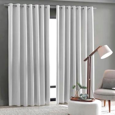 Imagem de Cortina Blackout Bella Janela Linen Linho 3,00 x 2,30 - Varão Ilhós Tubo - Cortaluz Sala Quarto (Linho Bege Areia)