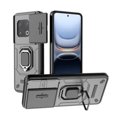 Imagem de Kukoufey Compatível com suporte Vivo iQOO 13 5G Shell, com capa de lente de câmera deslizante compatível com Vivo iQOO 13 5G V2408A capa preta