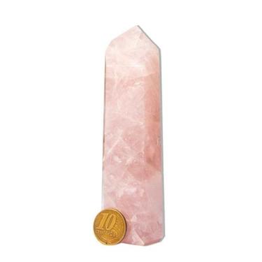 Imagem de Ponta Quartzo Rosa Pedra Natural 12 a 13cm média 240g Tipo A - Cristai