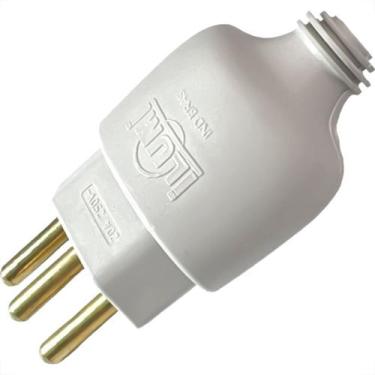 Imagem de Pino Macho Ilumi 2 Polos+Terra 20A. Cinza Robusto - 14061Pct - Kit C/1