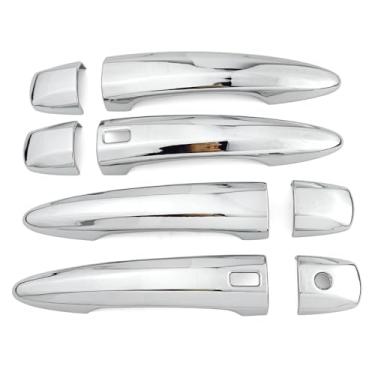 Imagem de Dakitita Acabamento de tampa de maçaneta externa cromada para Nissan Altima Sentra 2020-2025 X-Trail T33 Rogue 2021-2024 Qashqai Acessórios Decoração (com orifícios para chaves inteligentes)