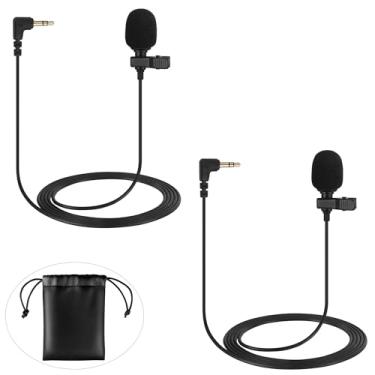 Imagem de Pacote com 2 microfones de lapela compatíveis com DJI MIC 2, RODE Wireless Go II, microfone de lapela TRS de 3,5 mm para transmissores, voz clara e tamanho mini, ideal para streaming, vlog,