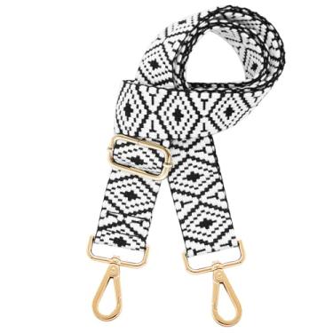 Imagem de Alça de ombro larga ajustável cinto de substituição bolsa transversal bolsa bolsa de mão, Fivela dourada-451, Length: 33" to 86", Width: 1.5"