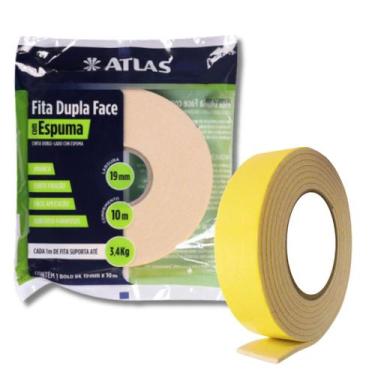 Imagem de Fita Dupla Face Banana Espuma 19mm x 10m Adesiva Amarela Bananinha Art