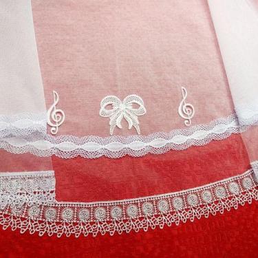 Imagem de VÉU CCB  poá notas musicais - Quadrado ou Redondo - - Padrao, INFANTIL