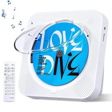 Imagem de Leitor de CD Portátil MICOCIOUS com Bluetooth, Alto-Falantes e Rádio F