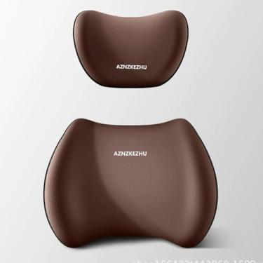 Imagem de AZNZKEZHU Almofada de apoio de cabeça e lombar para carro 2025, kit de travesseiro de suporte lombar para carro e travesseiro de pescoço, encosto de cabeça e banco traseiro ergonômico para alívio da