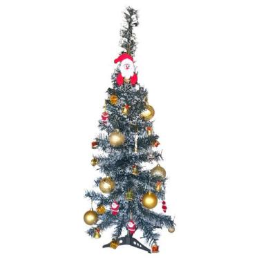 Imagem de Árvore De Natal Nevada 90cm Decorada + Luz Led + 28 Enfeites - Zein