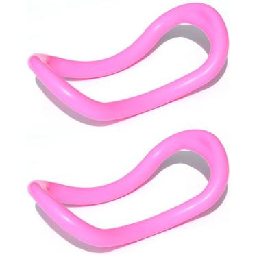 Imagem de ABPWO 2 anéis de ioga para panturrilhas, anel circular de pilates, anéis de fitness para ioga, pilates, exercícios de ginástica (rosa)