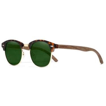 Imagem de Oculos de Sol Masculino Artesanal de Madeira Retro Fashion Kingseven P
