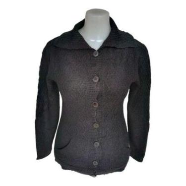 Imagem de Suéter Blusa De Frio Tricot Mousse Premium Bolso Botão Linda-Feminino