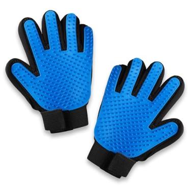Imagem de Luvas com sulcos para animais de estimação – Melhor ferramenta profissional de desencapamento, escovação, luva de limpeza para cães e gatos pequenos, médios e grandes