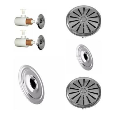 Imagem de Kit Ralo Dreno Fundo Inox + Disp.pratic Inox Cano 50mm - RR PISCINAS
