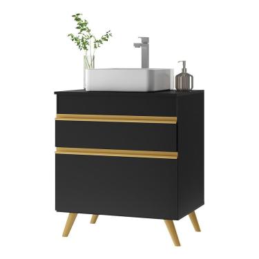 Imagem de Gabinete De Banheiro Retrô 70 Cm Fg5024 Preto