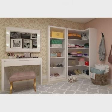 Imagem de Closet Completo 2 Armários e Penteadeira com Espelho Camarim Mia Espresso Móveis