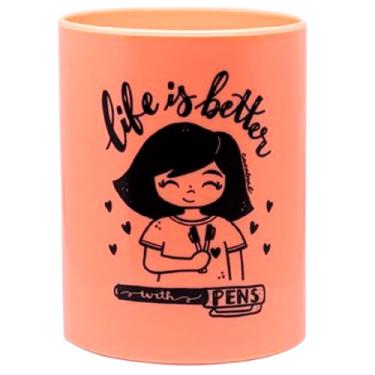 Imagem de Porta lápis / caneta Laranja Pastel Newpen up colecionável