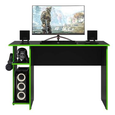 Imagem de Mesa Para Computador Gamer 3875 Preto Verde - Qmovi