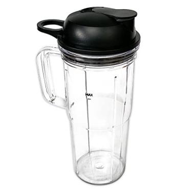 Imagem de Veterger Copo de peças de reposição com tampa para viagem, compatível com NutriBullet Blender Combo, NutriBullet Pro 1000 e NutriBullet Select 2.0 (680 g com alça)