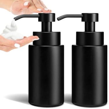 Imagem de Dispensador de sabão espumante GMISUN Matte Black Glass 300 mL (2 unid
