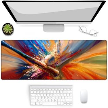 Imagem de VANZEV Mouse pad abstrato para jogos de beisebol, tapete de mouse, tapete de mesa, base de borracha antiderrapante para computadores, laptop, escritório, escola, acessórios de casa, presentes de