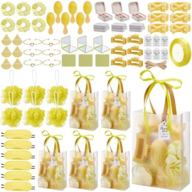 Imagem de Rigibright 74 Peças De Brindes Para Chá Bebê Vencedores Jogos, Lembrancinhas Bebê, Presentes, Incluindo Faixa Cabeça, Escova Cabelo, Caixa Joias Com Pulseira, Espelho, Esponja Pó, Presilha Banho, Sa