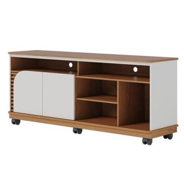 Imagem de Rack Bancada Jurere 1500 Freijo/Off White Matte - Colibri, Freijó e Of