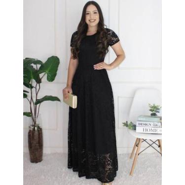 Imagem de Vestido Longo Soltinho Manga Curta Festa Romantico Casamento - Fashion