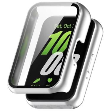 Imagem de case película compatível com samsung galaxy fit 3 smartwatch (Prata)
