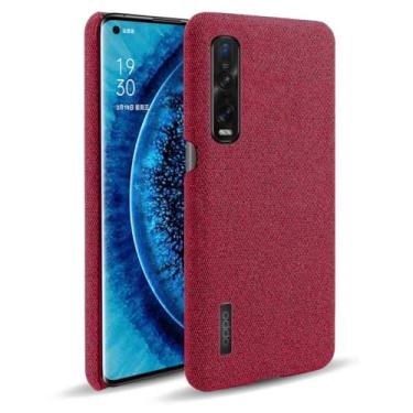 Imagem de Capa para OPPO Find X2 PRO,Capa desenhada em lona,Case Protetora Ultrafina com Empunhadura Macia,Design em Tecido Antichoque e Antiarranhões-Red