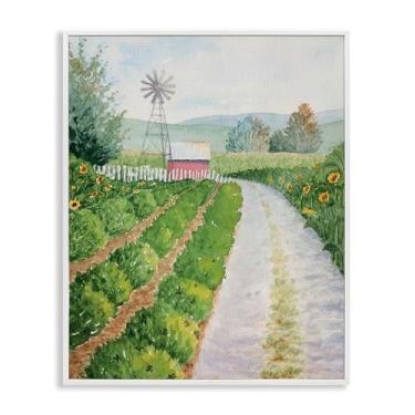 Imagem de Stupell Industries Arte giclée emoldurada branca Tranquil Farm Path, design de Stephanie Fielden, 40 x 50 cm