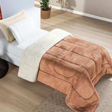 Imagem de Manta Flannel com Sherpa Cama Box Solteiro Coberdrom Everest - EMPÓRIO