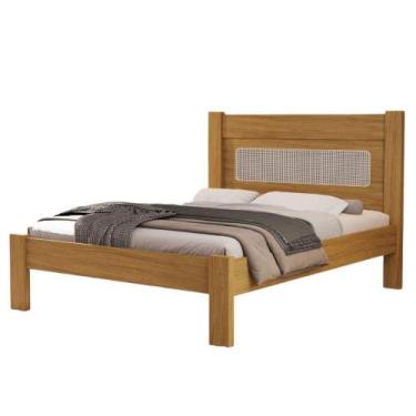 Imagem de Cama Casal Cambel Clara 100% MDF 117x145x199cm, NATURE/TELINHA