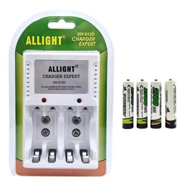 Imagem de Kit Carregador De Pilhas AA/AAA/Bateria 9v Recarregáveis - oem, Carrec