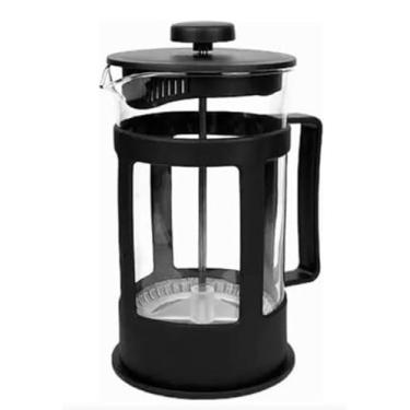 Imagem de Prensa Francesa para Café, 600ml, Vidro e Plástico Preto, Filtro de Aço Inoxidável