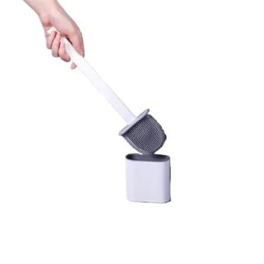 Imagem de Escova Sanitária Silicone Quadrada Limpeza Banheiro Parede, Escova De Vazo Sanitário