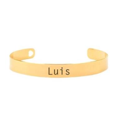 Imagem de Bracelete Personalizado Gravação Nome Luis Banhado Ouro 18K - 999003207-Feminino