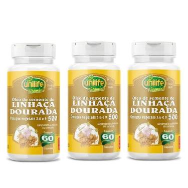 Imagem de Kit 3 Óleo de LInhaça Dourada - Unillife - 60 cápsulas - Unilife