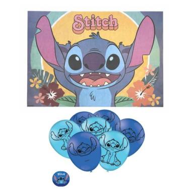 Imagem de Kit Festa Stitch - 50 Balões + Painel TNT - Piffer