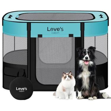 Imagem de Love's cabin Cercadinho para cachorrinhos de estimação, gaiola pequena para barracas para cães interna/externa, cercadinho portátil para exercícios para cães e gatos, cercadinho dobrável par