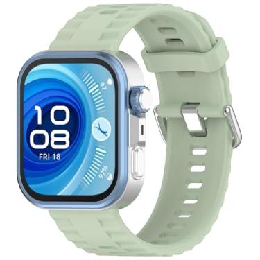 Imagem de Pulseira de silicone para HUAWEI Watch FIT4 Pro, feminina, masculina, pulseira de substituição de silicone de liberação rápida, adequada para relógio HUAWEI FIT4/relógio FIT3 Smartwatch (verde)