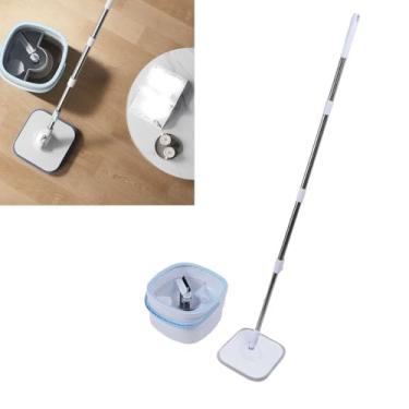Imagem de Ymiko Spin MOP e Bucket, 360 Graus Rotativos de Auto -torrefamento Quadrado Limpador de Piso MOPS MOPS MOP Com Auto -separação Sujo e de água Limpa para Esfregar o Esfregão e o
