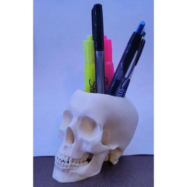 Imagem de Porta Lápis Cabeça de Caveira 3D - shoptore.br