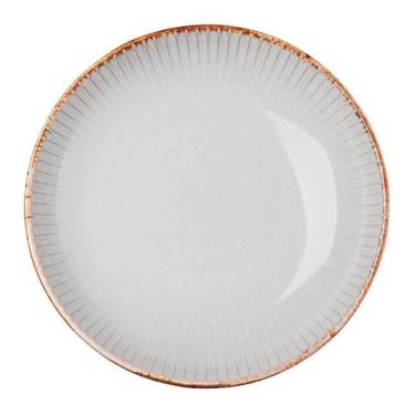 Imagem de Prato Avulso Para massa 22,8cm De Cerâmica Linear Cinza - Lyor