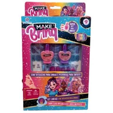 Imagem de Kit Tatuagem Infantil Unhas Make Brinq Miçangas Aprovado Anvisa Polibr