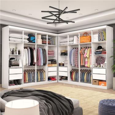 Imagem de Closet Casal Duplo Rubi 8 Gavetas Carioca Móveis - Branco