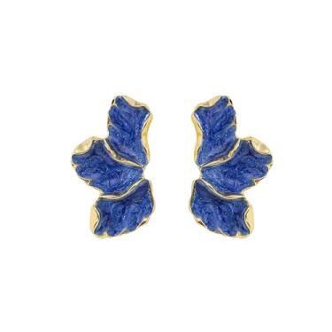 Imagem de Brincos de pétala para mulheres, irregulares, grandes, florais, branco, rosa, azul, verde, exclusivo, brincos de flor, joias presentes para mulheres, One Size, Metal, Sem pedra preciosa