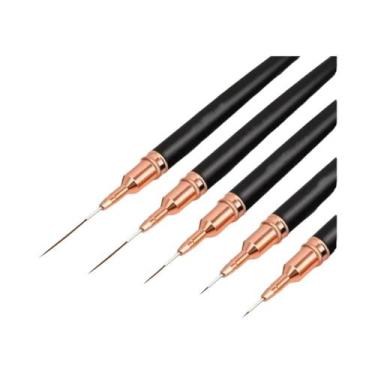 Imagem de Conjunto De Pincéis Ultrafinos Rosa Para Arte Em Unhas Francesas, 5 Pe