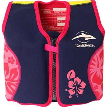 Imagem de Konfidence The Original Jacket – Jaqueta de natação para crianças e jovens (4 a 5 anos, hibisco rosa)